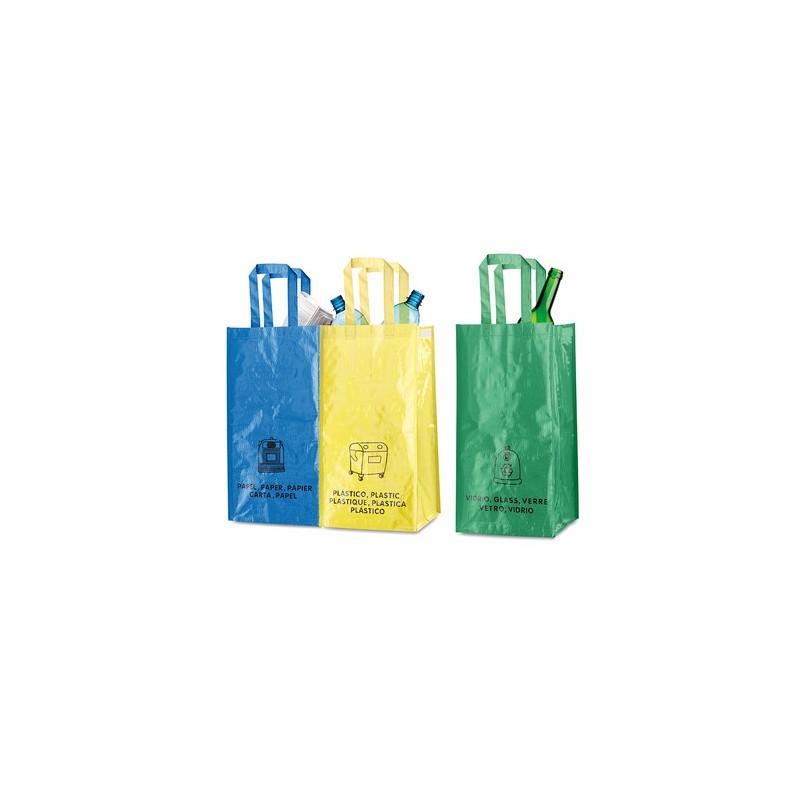Set de Sacs Éco-responsables Personnalisés de Recyclage Lopack Matières : polypropylène (PP) personnalisable avec votre logo