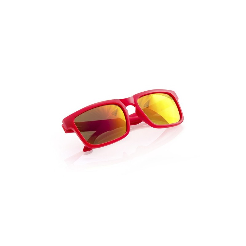 Lunettes de Soleil Publicitaires Éco-responsables - Bunner Couleurs : rouge impression haute définition