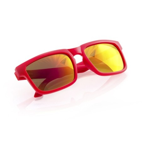 Lunettes de Soleil Publicitaires Éco-responsables - Bunner Couleurs : rouge impression haute définition