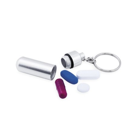 Porte-Clés Publicitaire Pratique Pilulier Alumpill Matières : aluminium goodies publicitaire événementiel