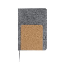 Bloc-notes personnalisé pas cher Wilko Matières : liège Couleurs : gris