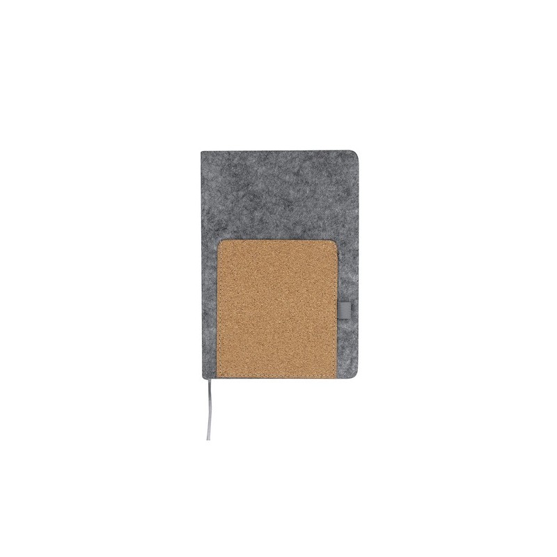 Bloc-notes personnalisé pas cher Wilko Matières : liège Couleurs : gris
