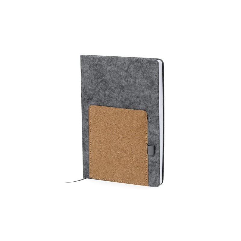 Bloc-notes personnalisé pas cher Wilko Matières : liège Couleurs : gris cadeau entreprise pas cher