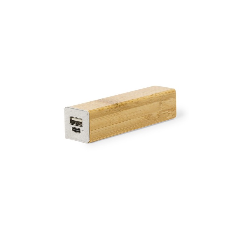 Power Bank Éco-responsable Personnalisée 2200 mAh Godimer Matières : bambou cadeau entreprise pas cher