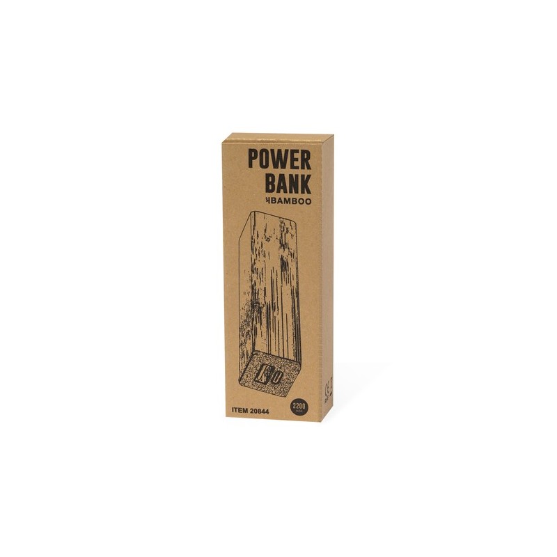 Power Bank Éco-responsable Personnalisée 2200 mAh Godimer Matières : bambou objet promotionnel éco-responsable