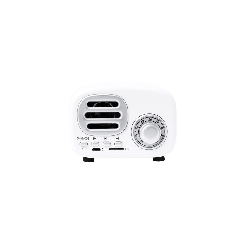 Haut-Parleur Bluetooth Vintage Personnalisé Économique - Florens Couleurs : blanc