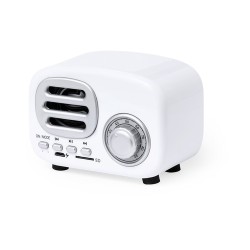 Haut-Parleur Bluetooth Vintage Personnalisé Économique - Florens Couleurs : blanc cadeau entreprise pas cher