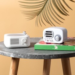 Haut-Parleur Bluetooth Vintage Personnalisé Économique - Florens Couleurs : blanc livraison express 24h 48h