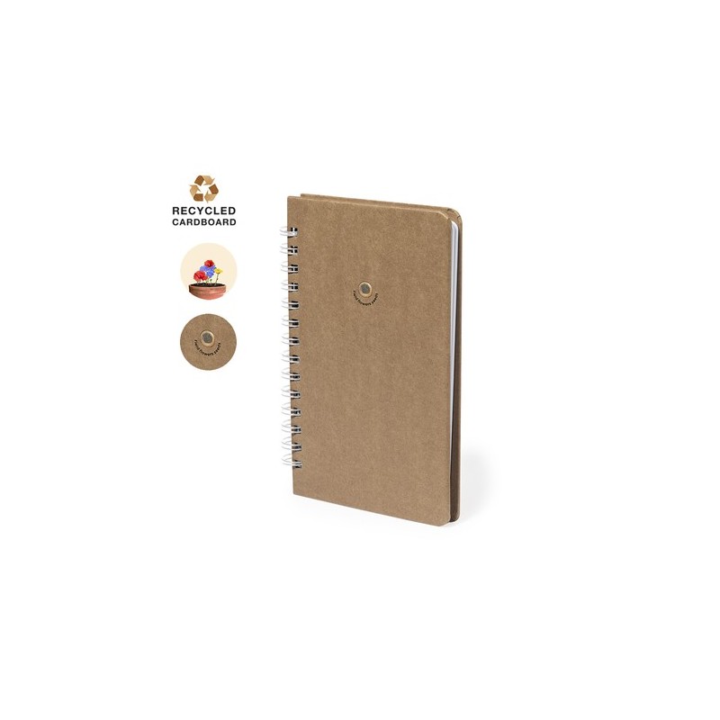 Cahier Éco-responsable Ensemencé Personnalisé Astrida Matières : carton Couleurs : naturel personnalisable avec votre logo