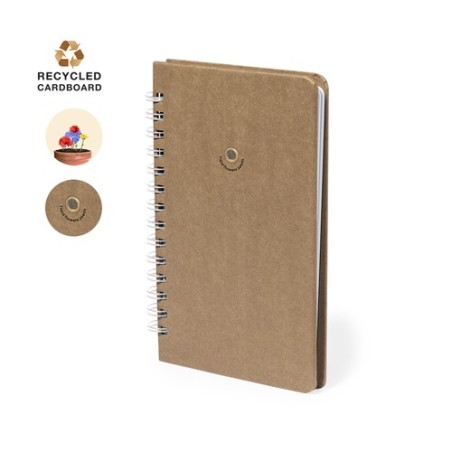 Cahier Éco-responsable Ensemencé Personnalisé Astrida Matières : carton Couleurs : naturel personnalisable avec votre logo