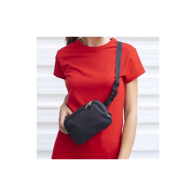 Sac Banane Éco-responsable Personnalisé en Polyester RPET Vexen Couleurs : noir Matières : polyester recyclé impression haute dé