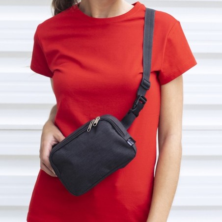 Sac Banane Éco-responsable Personnalisé en Polyester RPET Vexen Couleurs : noir Matières : polyester recyclé impression haute dé