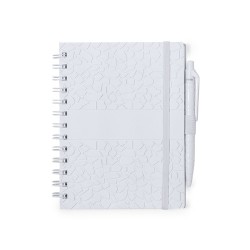 Cahier Éco-responsable et Pratique Personnalisé pas cher - Amber Matières : papier de pierre Couleurs : blanc