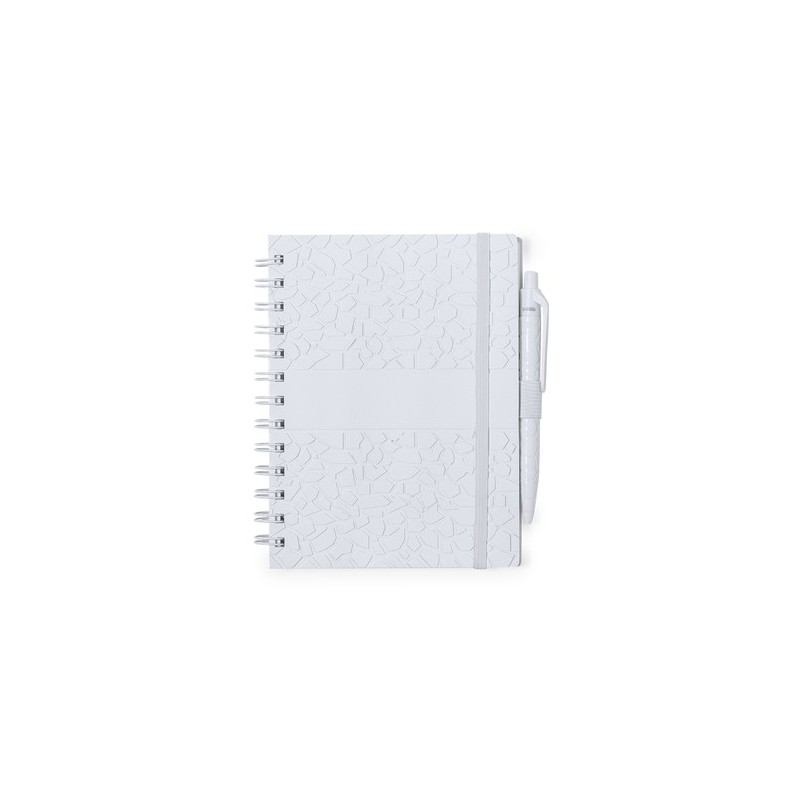Cahier Éco-responsable et Pratique Personnalisé pas cher - Amber Matières : papier de pierre Couleurs : blanc