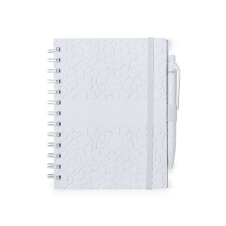 Cahier Éco-responsable et Pratique Personnalisé pas cher - Amber Matières : papier de pierre Couleurs : blanc