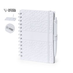 Cahier Éco-responsable et Pratique Personnalisé pas cher - Amber Matières : papier de pierre Couleurs : blanc 2