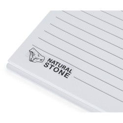Cahier Éco-responsable et Pratique Personnalisé pas cher - Amber Matières : papier de pierre Couleurs : blanc impression haute d