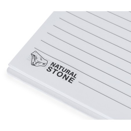 Cahier Éco-responsable et Pratique Personnalisé pas cher - Amber Matières : papier de pierre Couleurs : blanc impression haute d