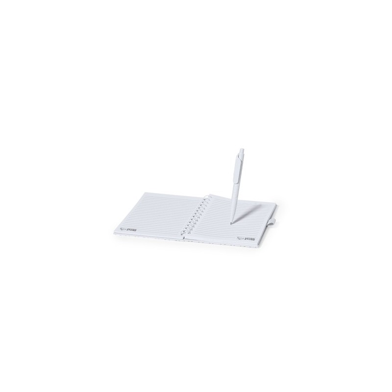 Cahier Éco-responsable et Pratique Personnalisé pas cher - Amber Matières : papier de pierre Couleurs : blanc objet promotionnel