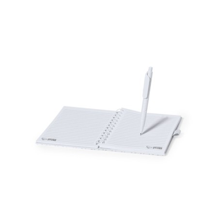 Cahier Éco-responsable et Pratique Personnalisé pas cher - Amber Matières : papier de pierre Couleurs : blanc objet promotionnel