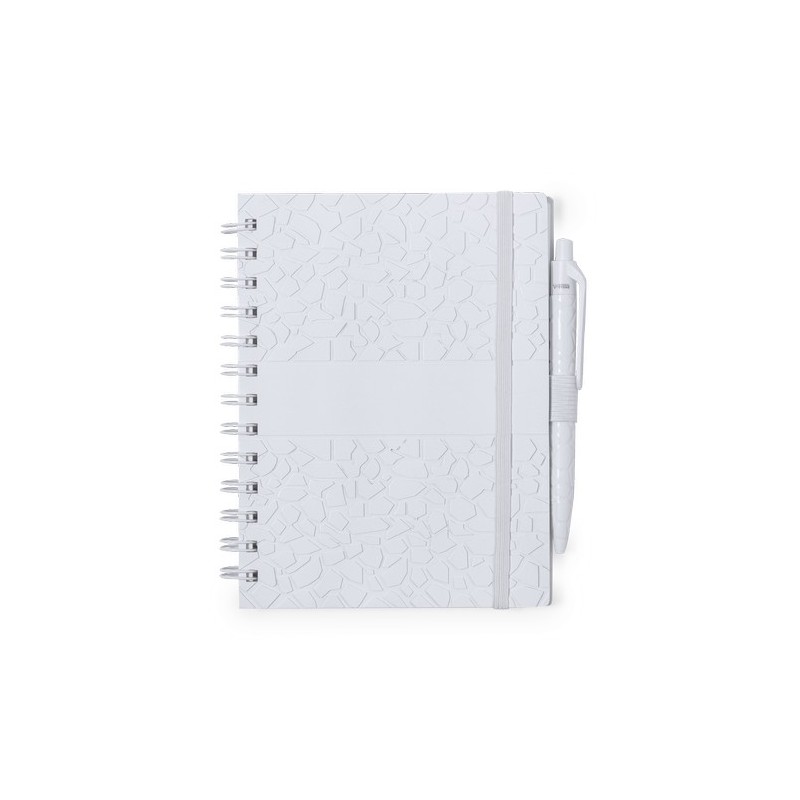 Cahier Éco-responsable et Pratique Personnalisé pas cher - Amber Matières : papier de pierre Couleurs : blanc personnalisation r