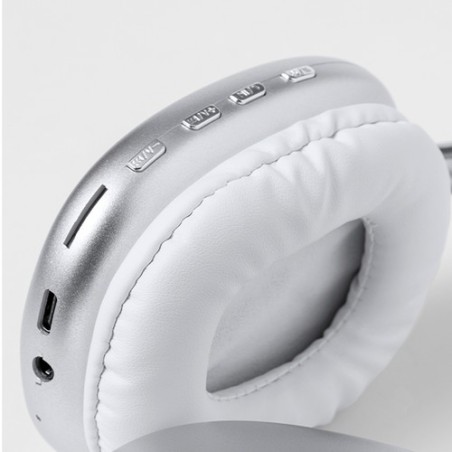 Écouteurs Bluetooth 5.0 Personnalisés Éco-responsables Curney Couleurs : blanc objet promotionnel éco-responsable