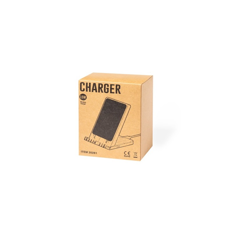 Chargeur Sans Fil Éco-responsable en Bambou Personnalisé Steward Matières : bambou marquage laser ultra précis