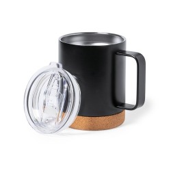 Tasse Thermique Isotherme Pratique Personnalisée pas cher Loret Matières : liège Couleurs : blanc cadeau collaborateur premium