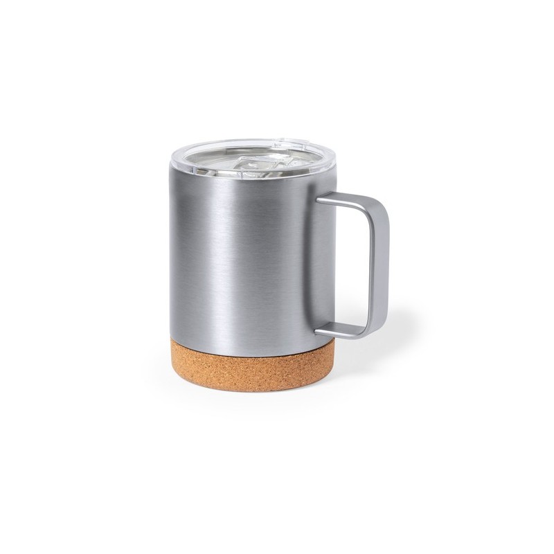 Tasse Thermique Isotherme Pratique Personnalisée pas cher Loret Matières : liège Couleurs : blanc personnalisation rapide en Fra