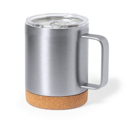 Tasse Thermique Isotherme Pratique Personnalisée pas cher Loret Matières : liège Couleurs : blanc personnalisation rapide en Fra