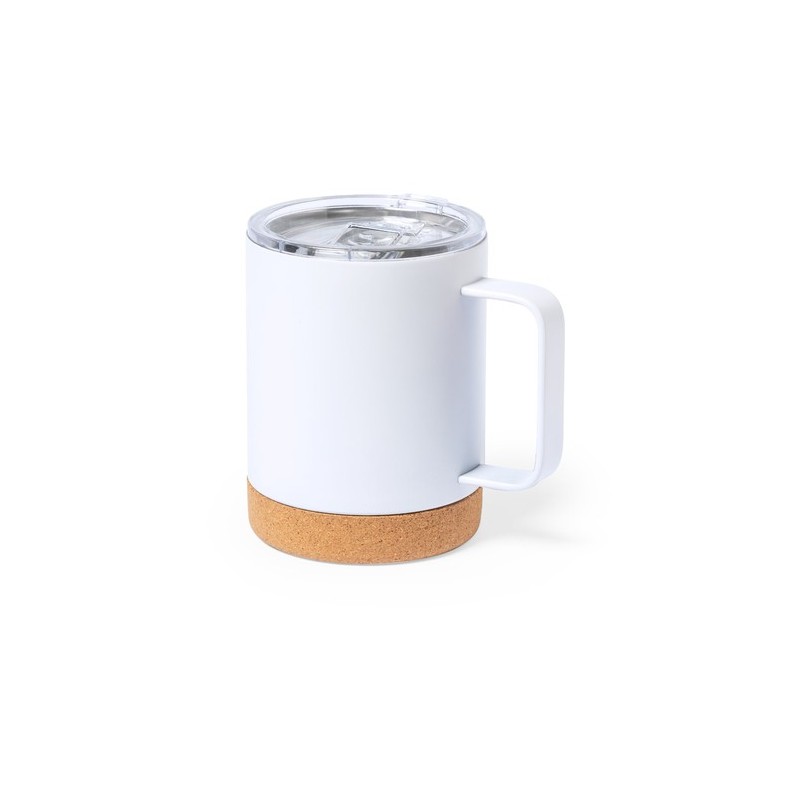 Tasse Thermique Isotherme Pratique Personnalisée pas cher Loret Matières : liège Couleurs : argenté livraison express 24h 48h