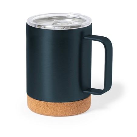 Tasse Thermique Isotherme Pratique Personnalisée pas cher Loret Matières : liège Couleurs : argenté personnalisation sur mesure