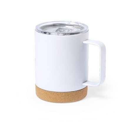 Tasse Thermique Isotherme Pratique Personnalisée pas cher Loret Matières : liège Couleurs : argenté goodies publicitaire durable