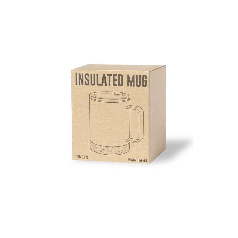 Tasse Thermique Isotherme Pratique Personnalisée pas cher Loret Matières : liège Couleurs : noir personnalisable avec votre logo