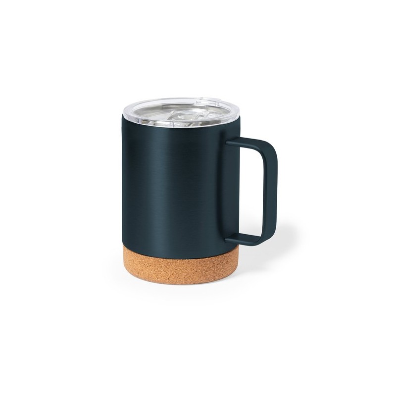 Tasse Thermique Isotherme Pratique Personnalisée pas cher Loret Matières : liège Couleurs : noir objet promo petit budget