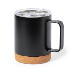 Tasse Thermique Isotherme Pratique Personnalisée pas cher Loret Matières : liège Couleurs : bleu marine cadeau collaborateur pre