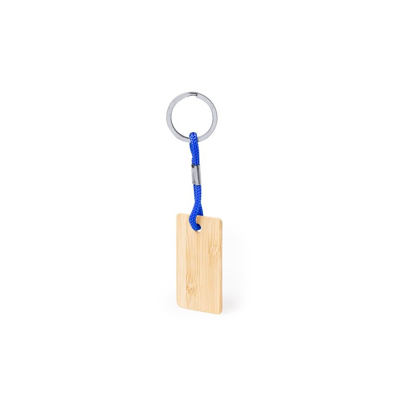 Porte-Clés Éco-responsable Personnalisable - Recbam Matières : bambou Couleurs : bleu