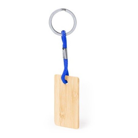 Porte-Clés Éco-responsable Personnalisable - Recbam Matières : bambou Couleurs : bleu