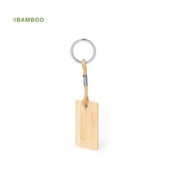 Porte-Clés Éco-responsable Personnalisable - Recbam Matières : bambou Couleurs : bleu 2