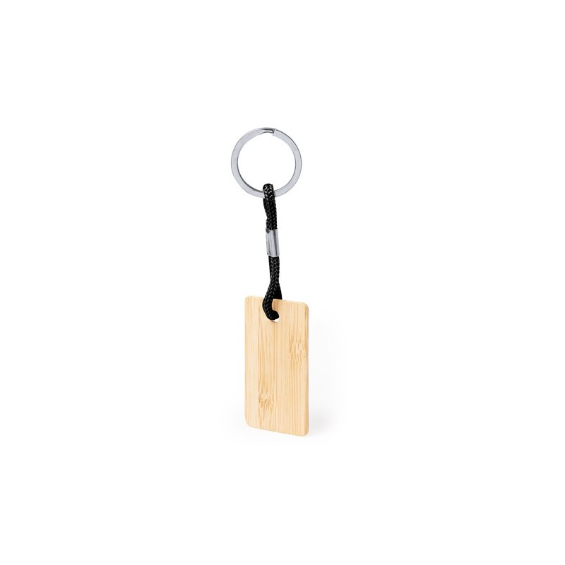 Porte-Clés Éco-responsable Personnalisable - Recbam Matières : bambou Couleurs : bleu cadeau collaborateur premium