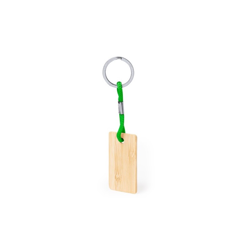 Porte-Clés Éco-responsable Personnalisable - Recbam Matières : bambou Couleurs : bleu personnalisation sur mesure