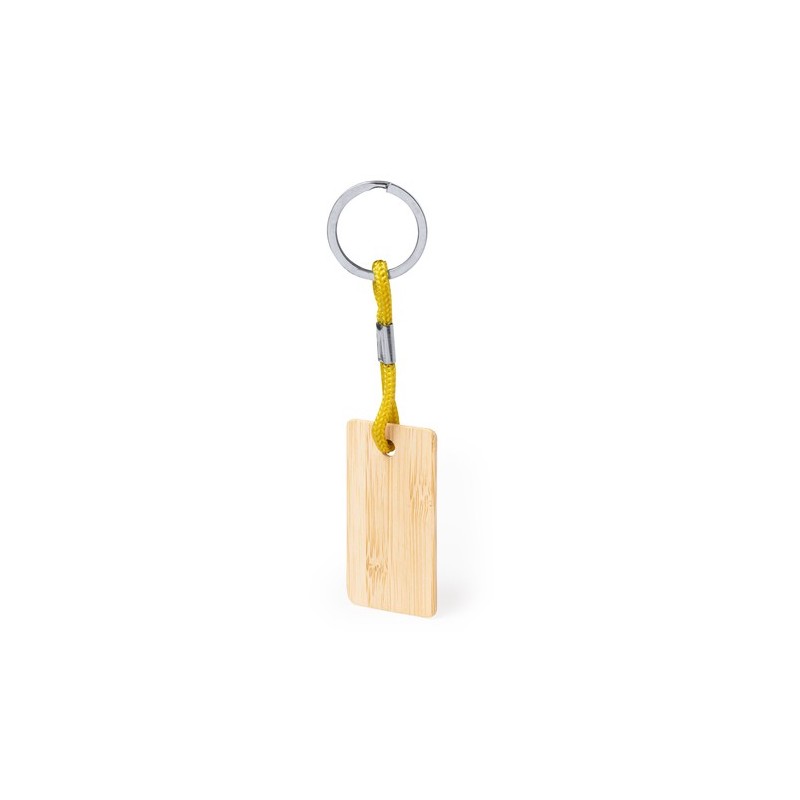 Porte-Clés Éco-responsable Personnalisable - Recbam Matières : bambou Couleurs : bleu cadeau entreprise pas cher