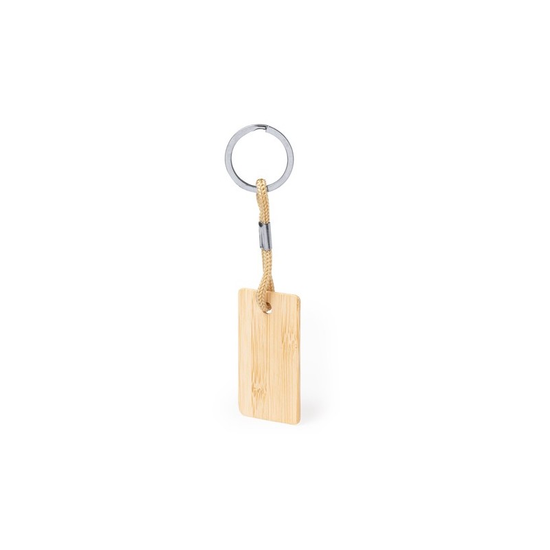 Porte-Clés Éco-responsable Personnalisable - Recbam Matières : bambou Couleurs : bleu personnalisation rapide en France