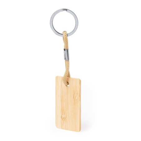 Porte-Clés Éco-responsable Personnalisable - Recbam Matières : bambou Couleurs : bleu personnalisation rapide en France