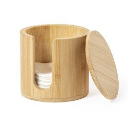 Distributeur Éco-responsable de Lingettes Démaquillantes Personnalisé Kiam Matières : bambou marquage laser ultra précis