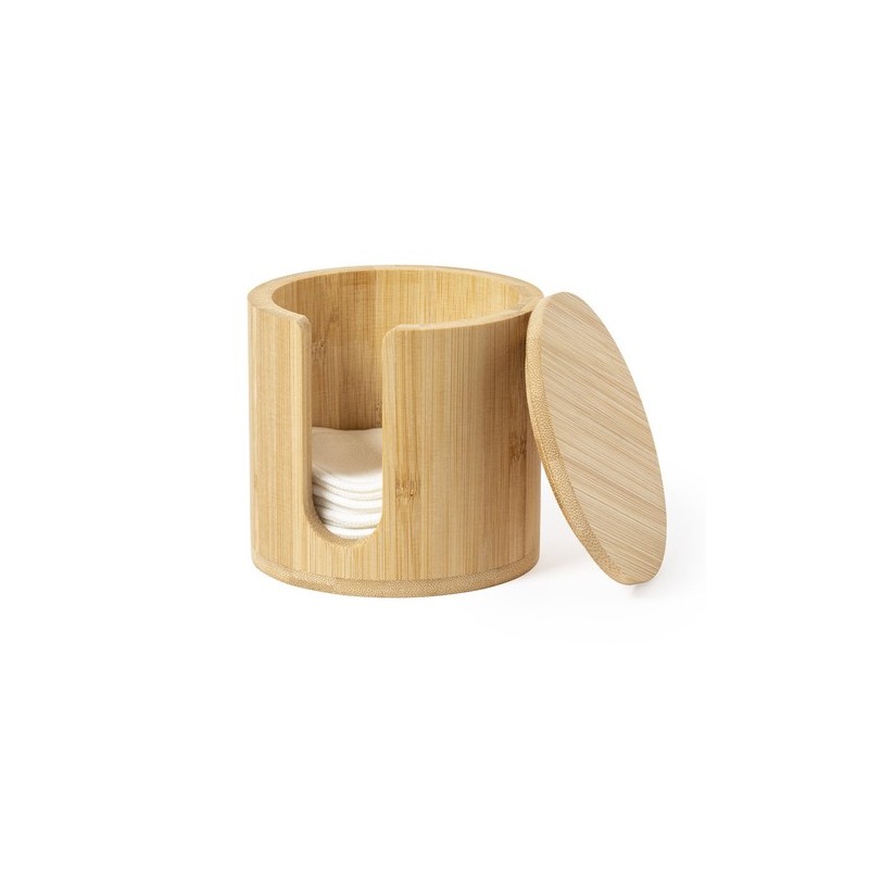 Distributeur Éco-responsable de Lingettes Démaquillantes Personnalisé Kiam Matières : bambou marquage laser ultra précis