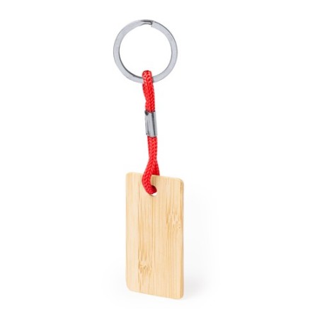 Porte-Clés Éco-responsable Personnalisable - Recbam Matières : bambou Couleurs : naturel objet publicitaire robuste