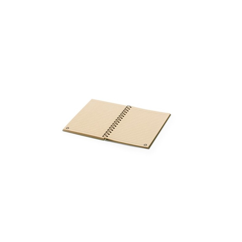 Cahier Éco-responsable Pratique Personnalisé A5 Idina pas cher Matières : carton recyclé Couleurs : naturel accessoire événement