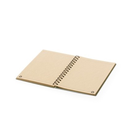 Cahier Éco-responsable Pratique Personnalisé A5 Idina pas cher Matières : carton recyclé Couleurs : naturel accessoire événement