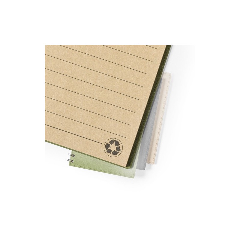 Cahier Éco-responsable Pratique Personnalisé A5 Idina pas cher Matières : carton recyclé Couleurs : naturel cadeau affaires élég